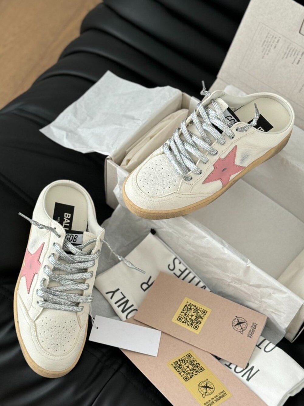 Golden Goose Ball Star White Pink Sneakers - Picture 6 of 9